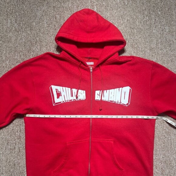 Childish Gambino The New World Tour Red Zip Up Hoodie XL EUC Donald Glover - Picture 4 of 7